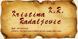 Kristina Radaljević vizit kartica